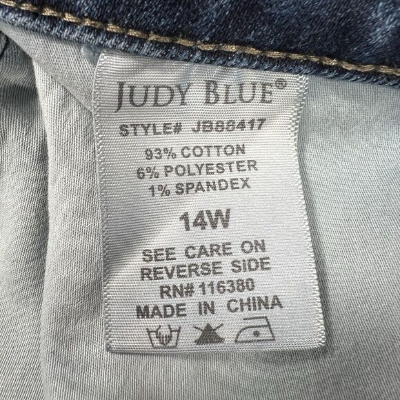 Judy Blue Skinny Jeans Women’s 14W 29x27 Modern Distressed Stretch Denim Boho - Picture 6 of 10